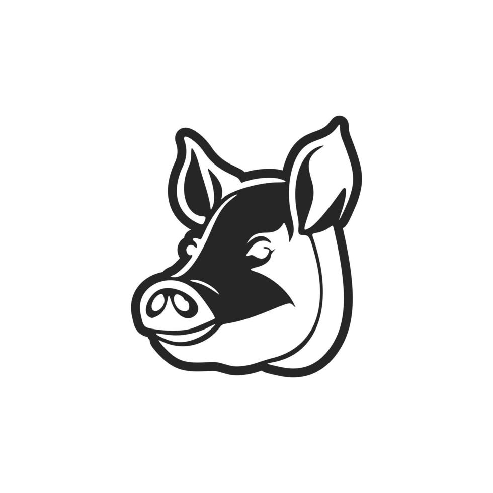 elegante Preto e branco porco logotipo vetor para impulso seu da marca presença.