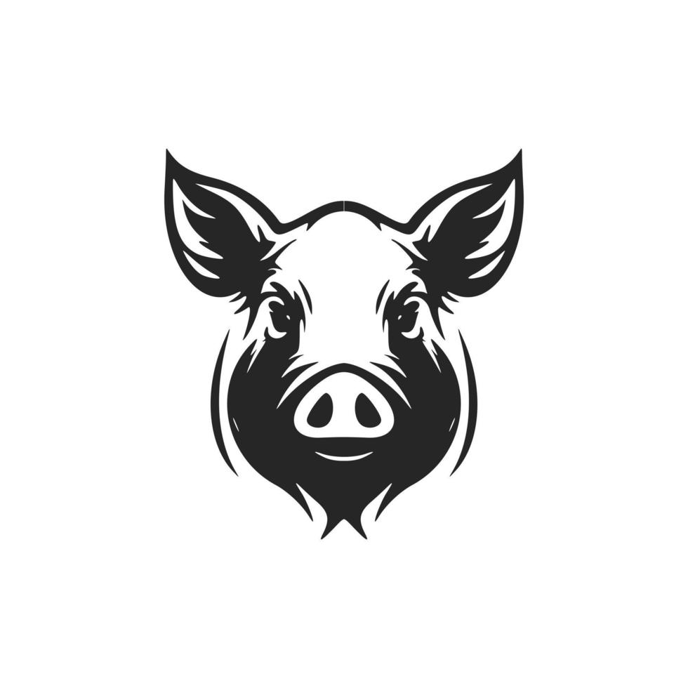 uma Preto e branco porco logotipo vetor, perfeito para branding seu companhia elegantemente. vetor