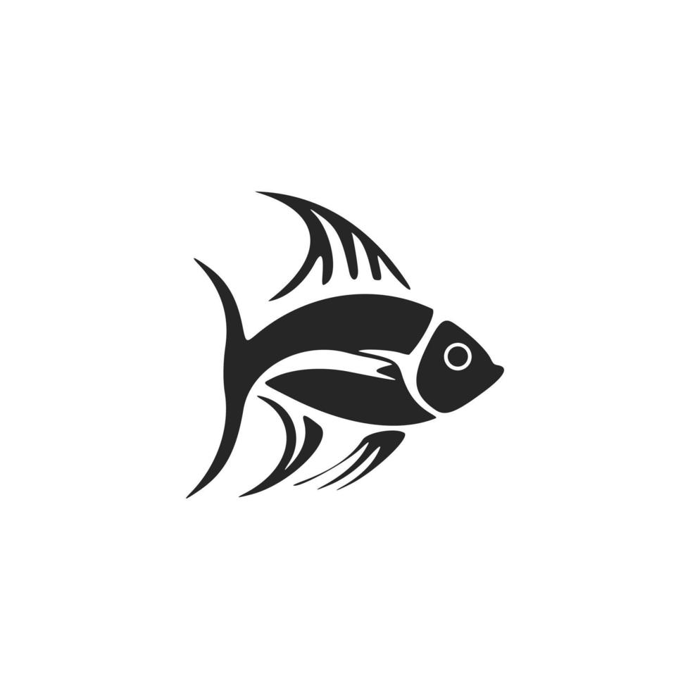 Preto e branco vetor peixe logotipo.