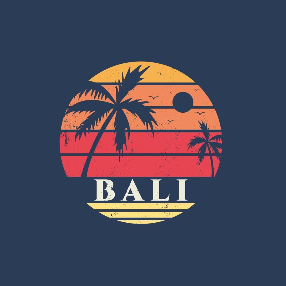 ilustração de vibrações de verão de bali beach vetor