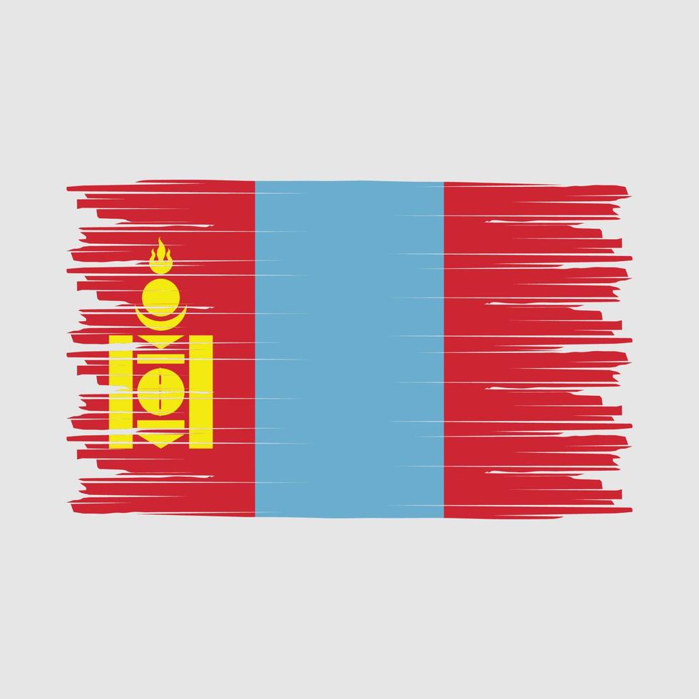 escova de bandeira da Mongólia vetor