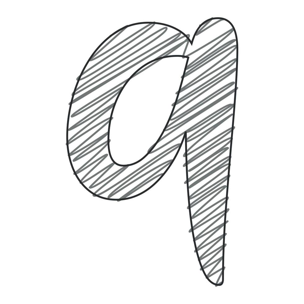 ilustração 3D da letra minúscula q vetor