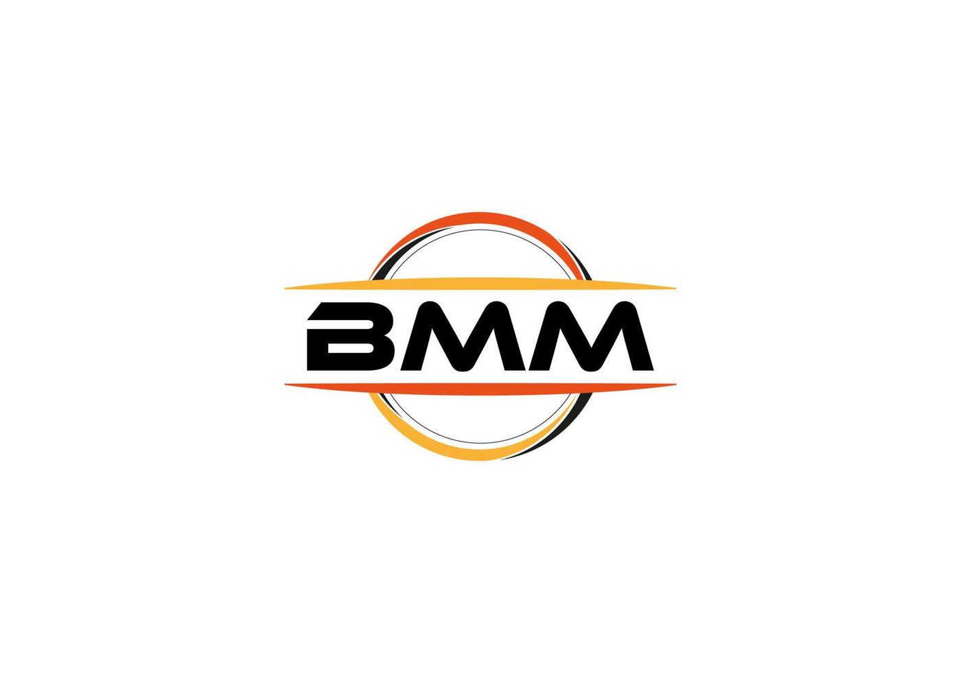 bmm carta realeza elipse forma logotipo. bmm escova arte logotipo. bmm logotipo para uma empresa, negócios, e comercial usar. vetor