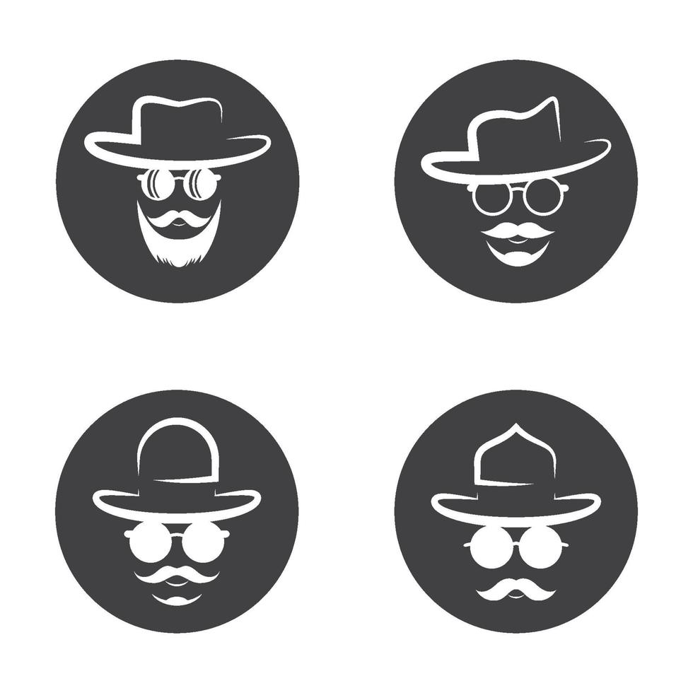 Conjunto de ilustração de imagens de logotipo de chapéu de cowboy vetor