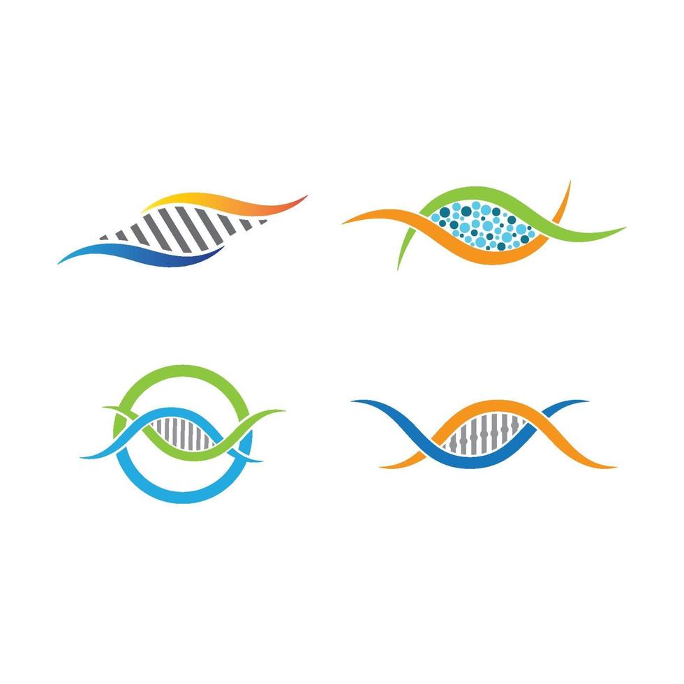 conjunto de ilustração de imagens de logotipo dna vetor