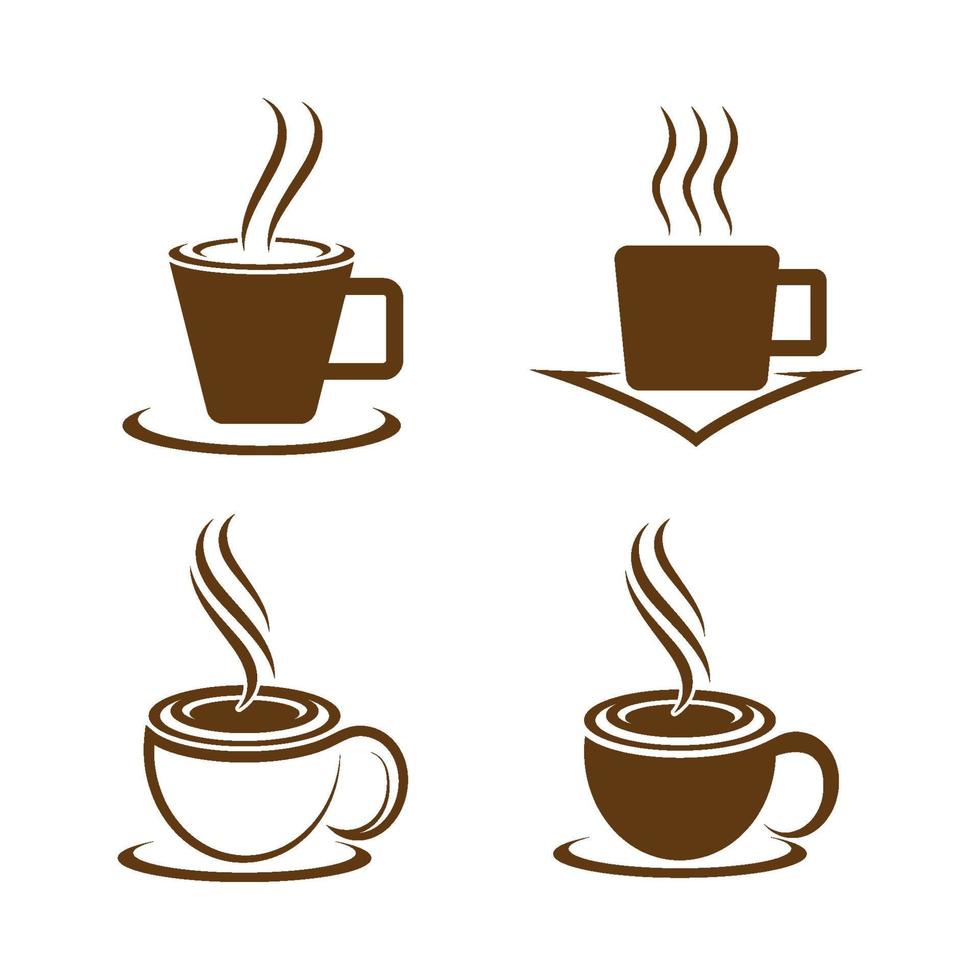 conjunto de imagens de logotipo de xícara de café vetor