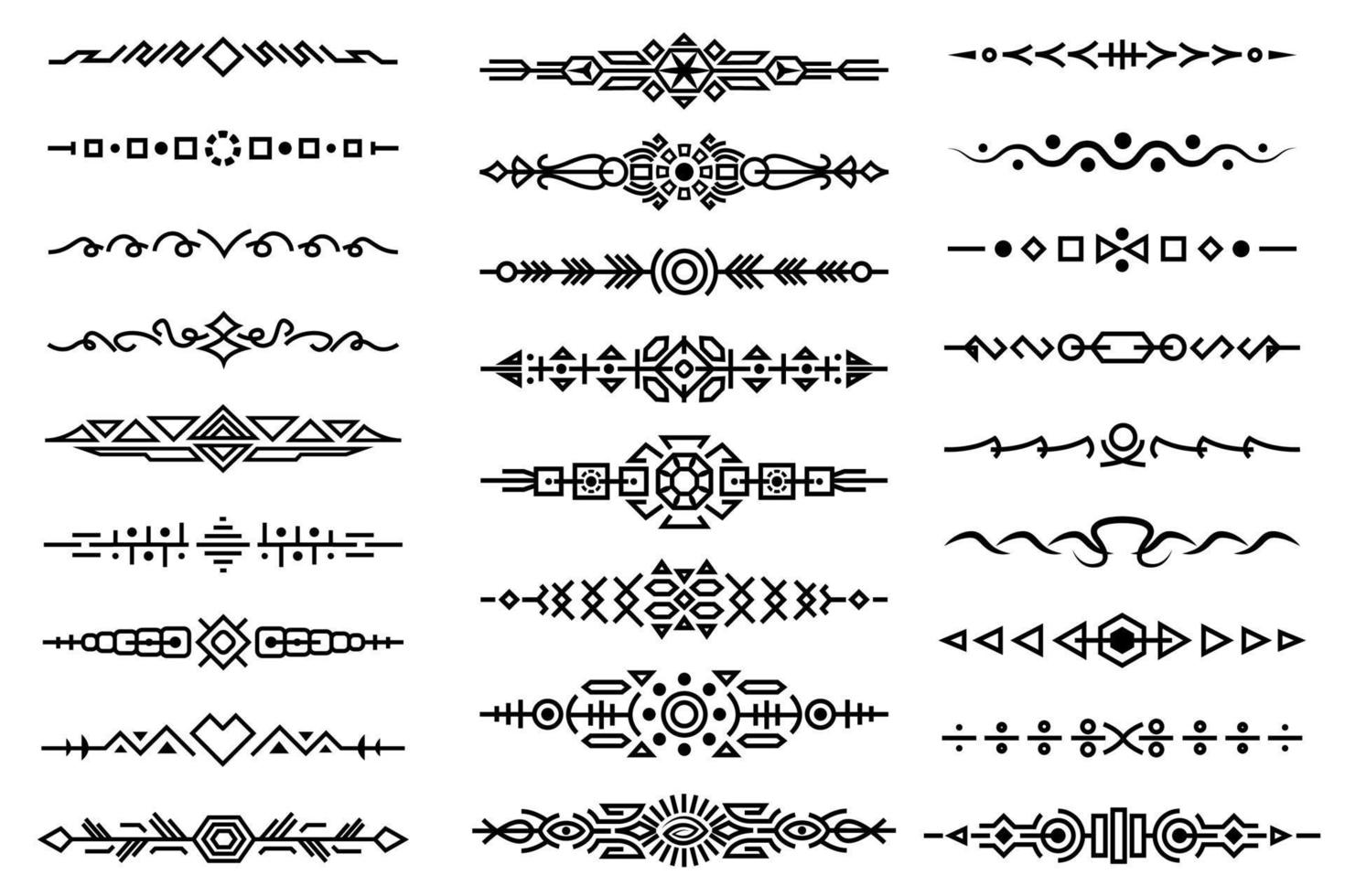 vetor texto divisores definir. coleção do divisores, parágrafo separadores, horizontal fronteiras com Preto fino linha. você bengala usar isto para dividindo texto, parágrafo, página para convites, livros, menus.