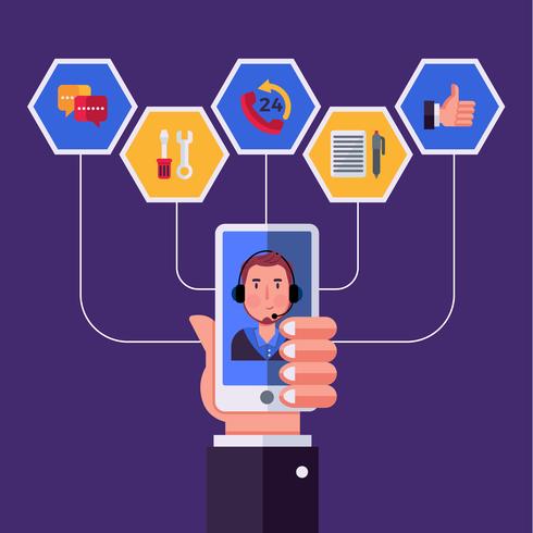 Vetor de infográfico de serviço ao cliente