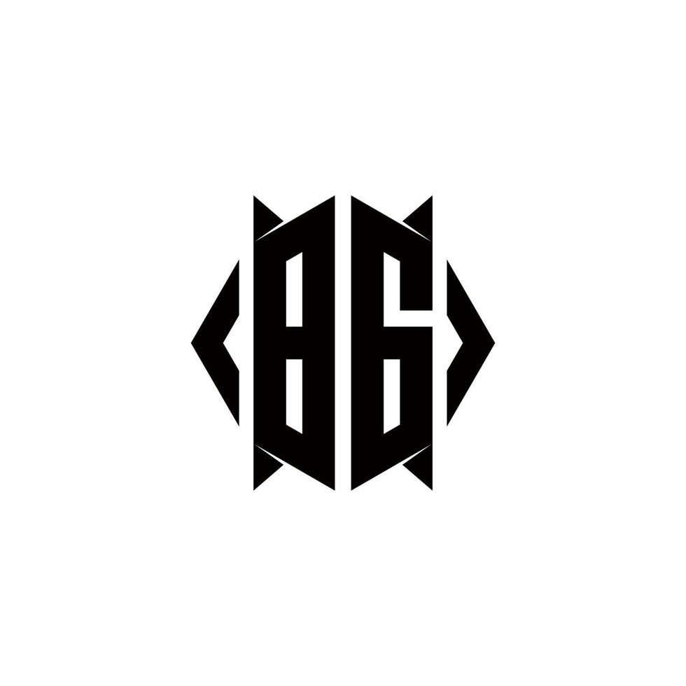 bg logotipo monograma com escudo forma desenhos modelo vetor