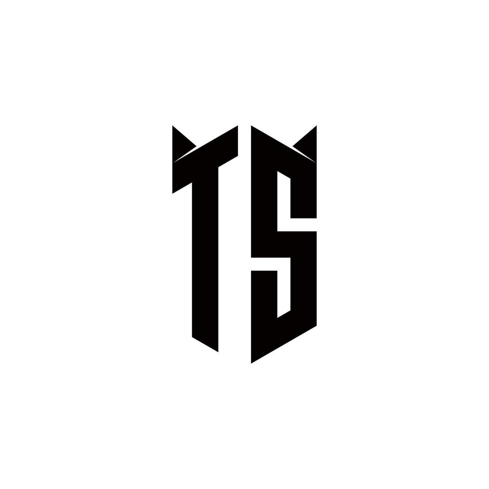 ts logotipo monograma com escudo forma desenhos modelo vetor
