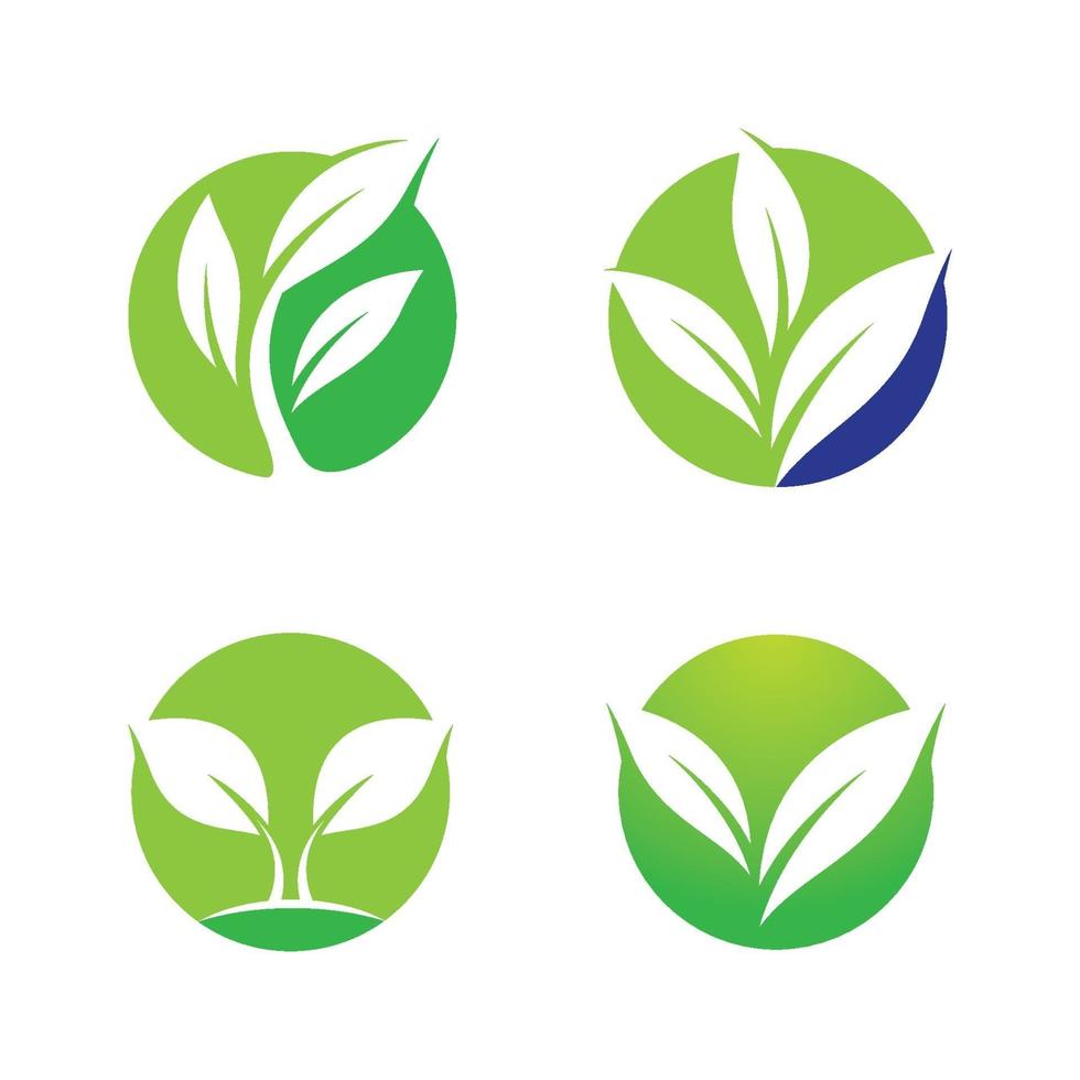 conjunto de ilustração de imagens de logotipo de ecologia vetor