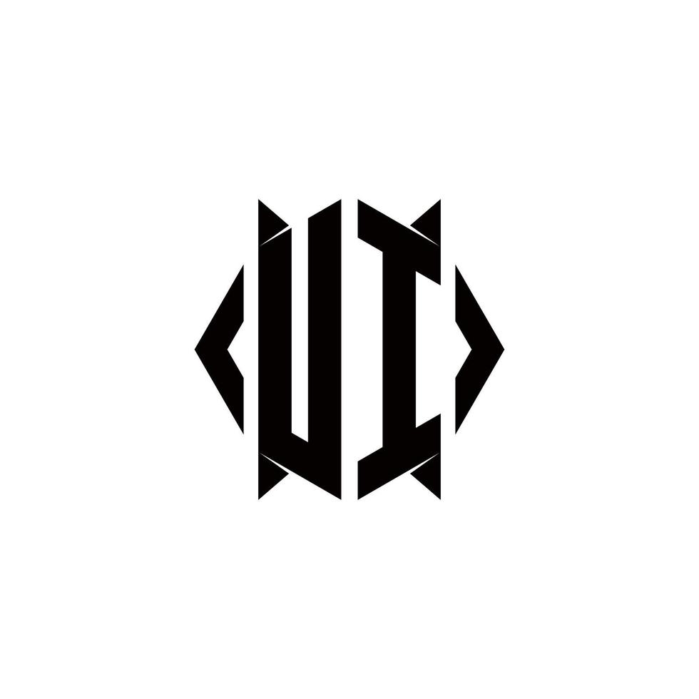 ui logotipo monograma com escudo forma desenhos modelo vetor
