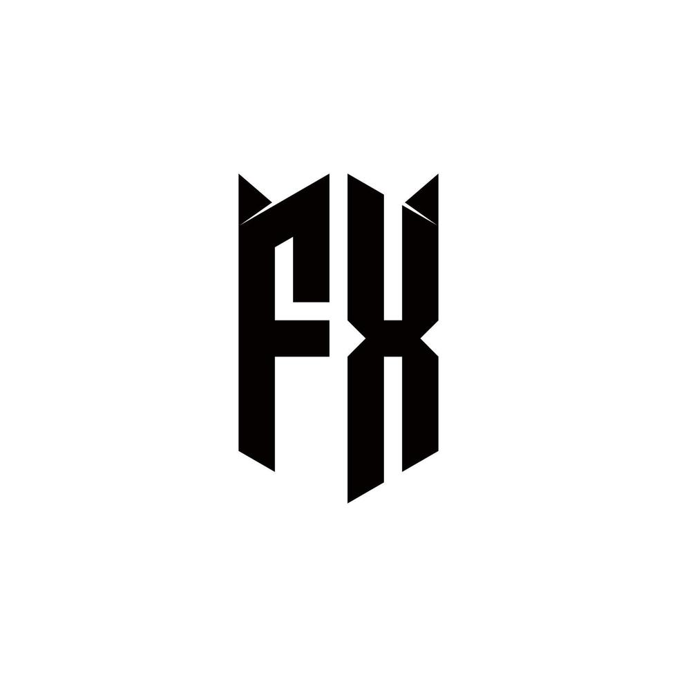 fx logotipo monograma com escudo forma desenhos modelo vetor
