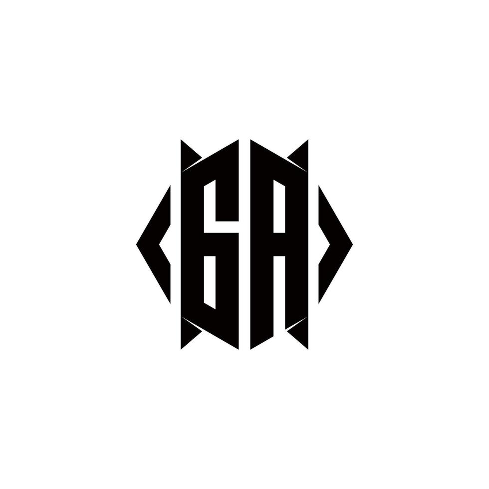 ga logotipo monograma com escudo forma desenhos modelo vetor