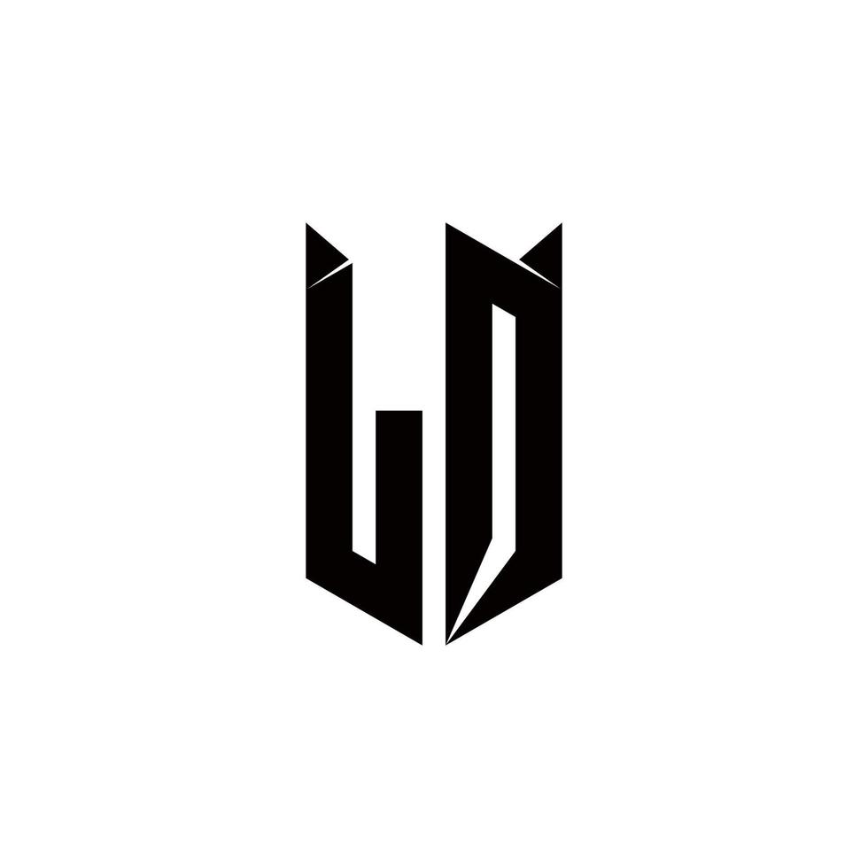 lq logotipo monograma com escudo forma desenhos modelo vetor