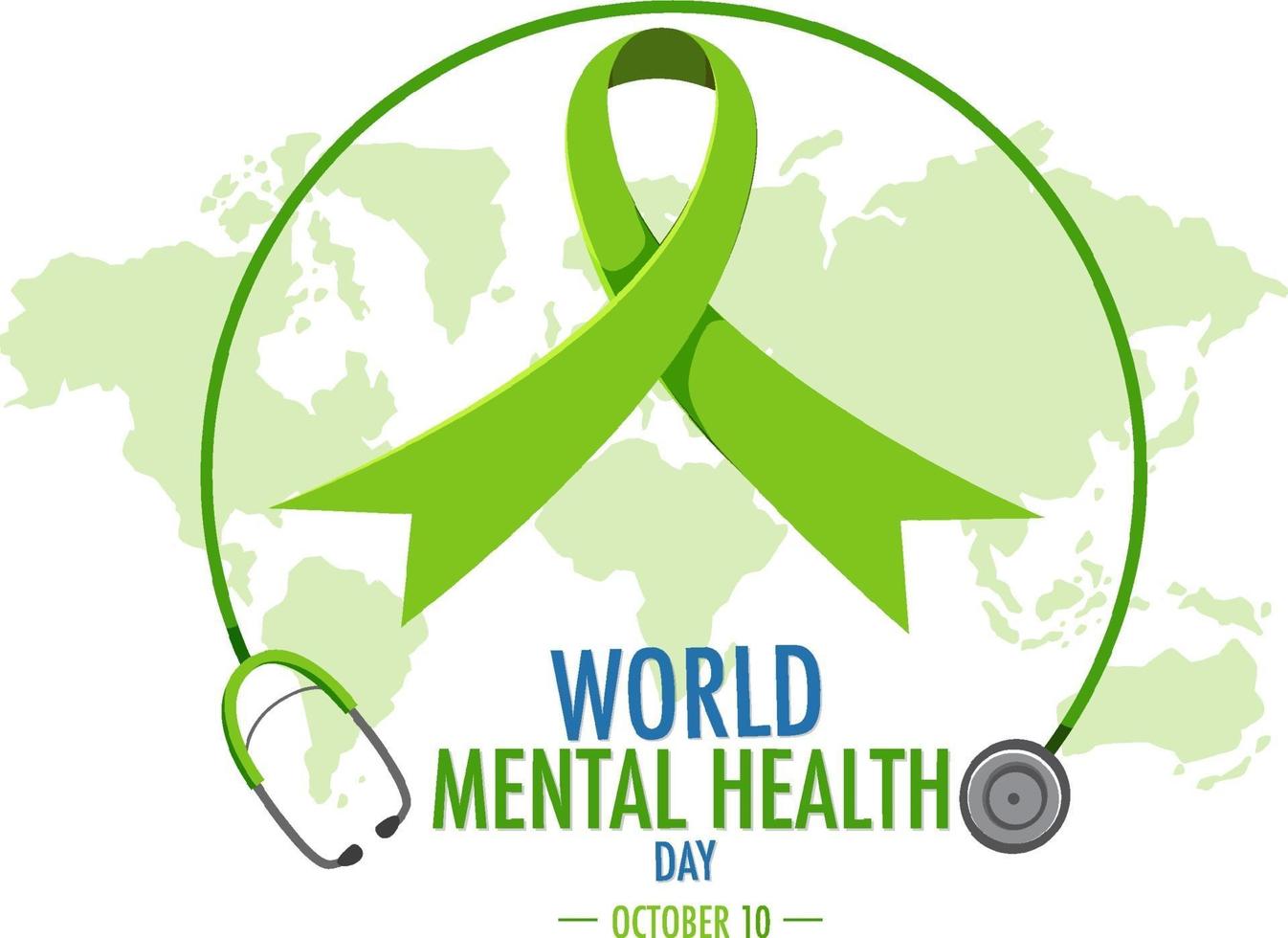banner ou logotipo do dia mundial da saúde mental isolado no fundo branco vetor