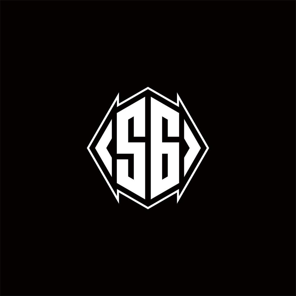 sg logotipo monograma com escudo forma desenhos modelo vetor