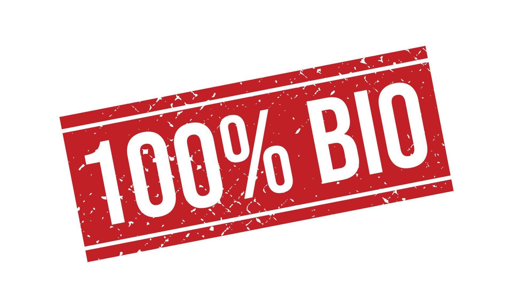 100 por cento bio borracha carimbo vetor