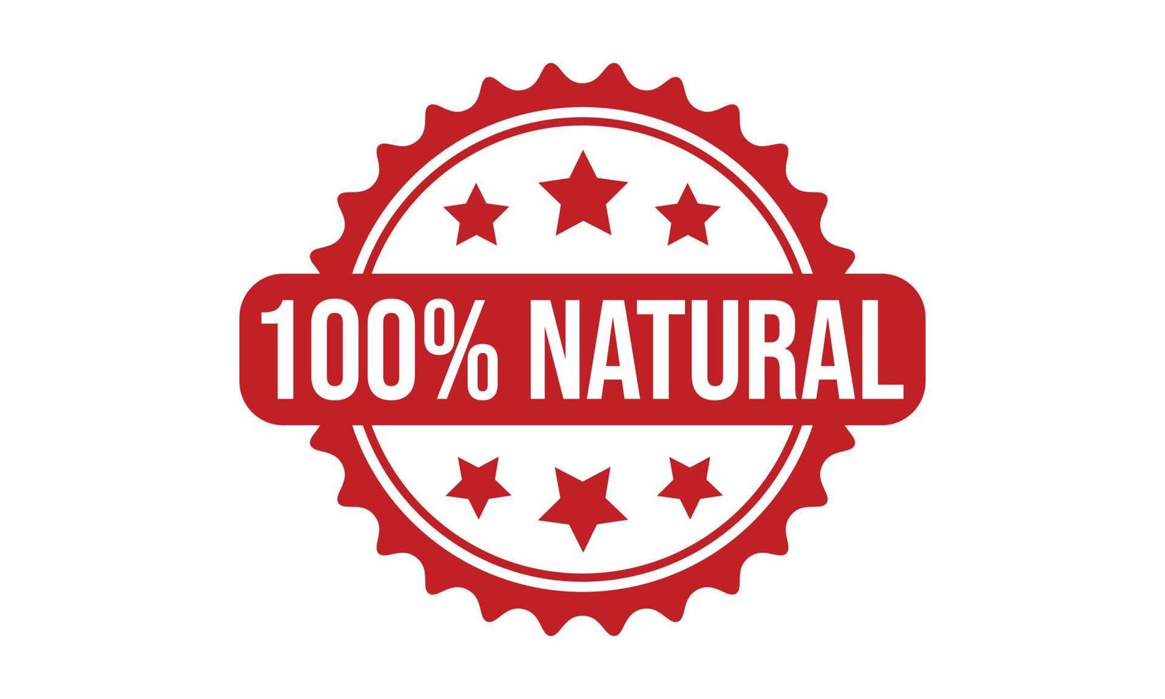 100 por cento natural borracha carimbo vetor