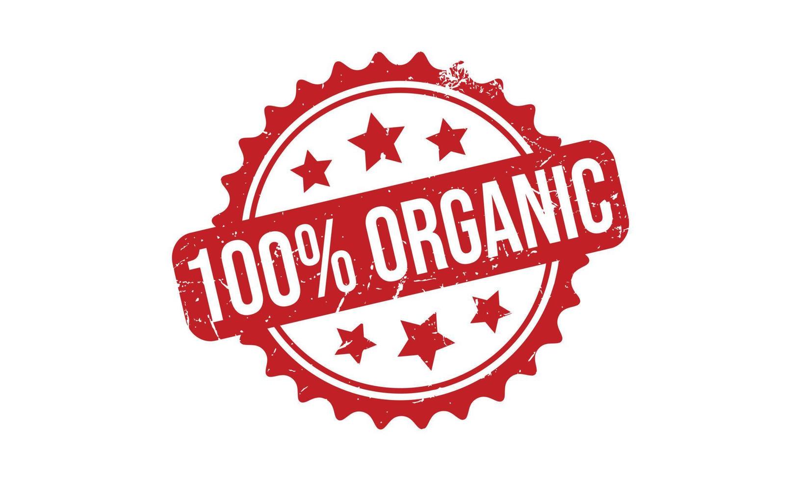 100 por cento orgânico borracha carimbo vetor