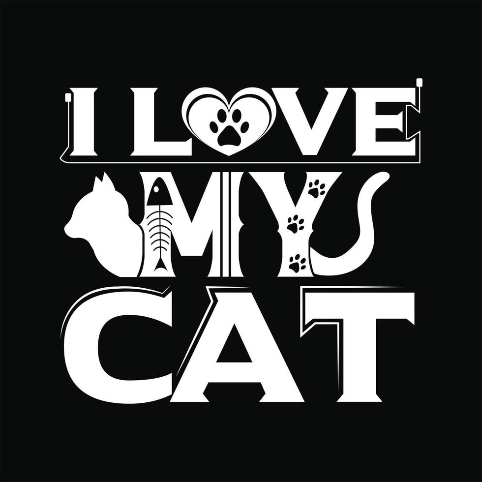 design de camiseta de gato vetor