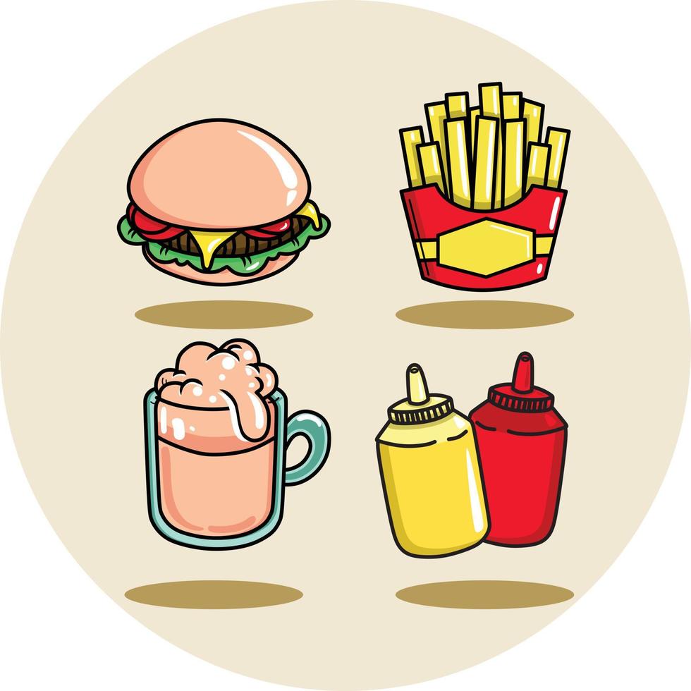 vetor ilustrações fez usando vetor gráfico Projeto Programas este retratar vários tipos do Comida servido às velozes Comida restaurantes ou velozes Comida lugares. isto ilustração é usava para marketing finalidades