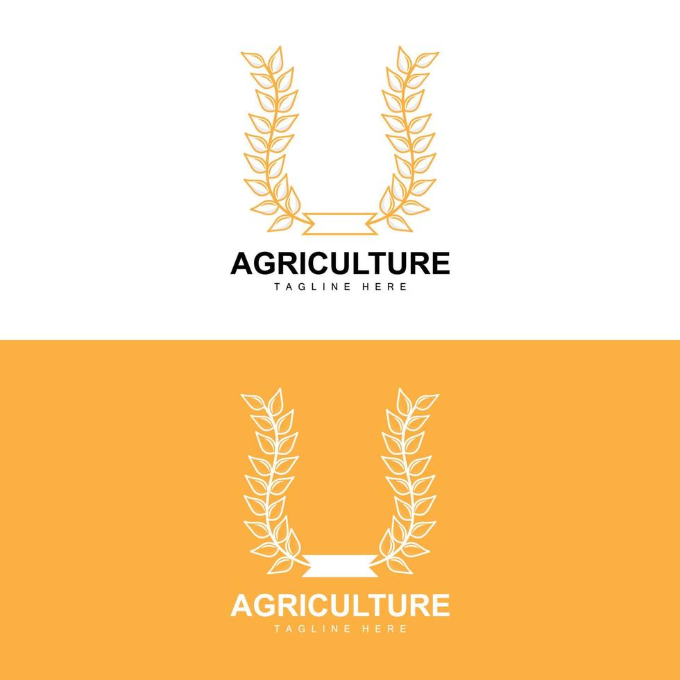 arroz logotipo, agricultura projeto, vetor trigo arroz ícone modelo ilustração