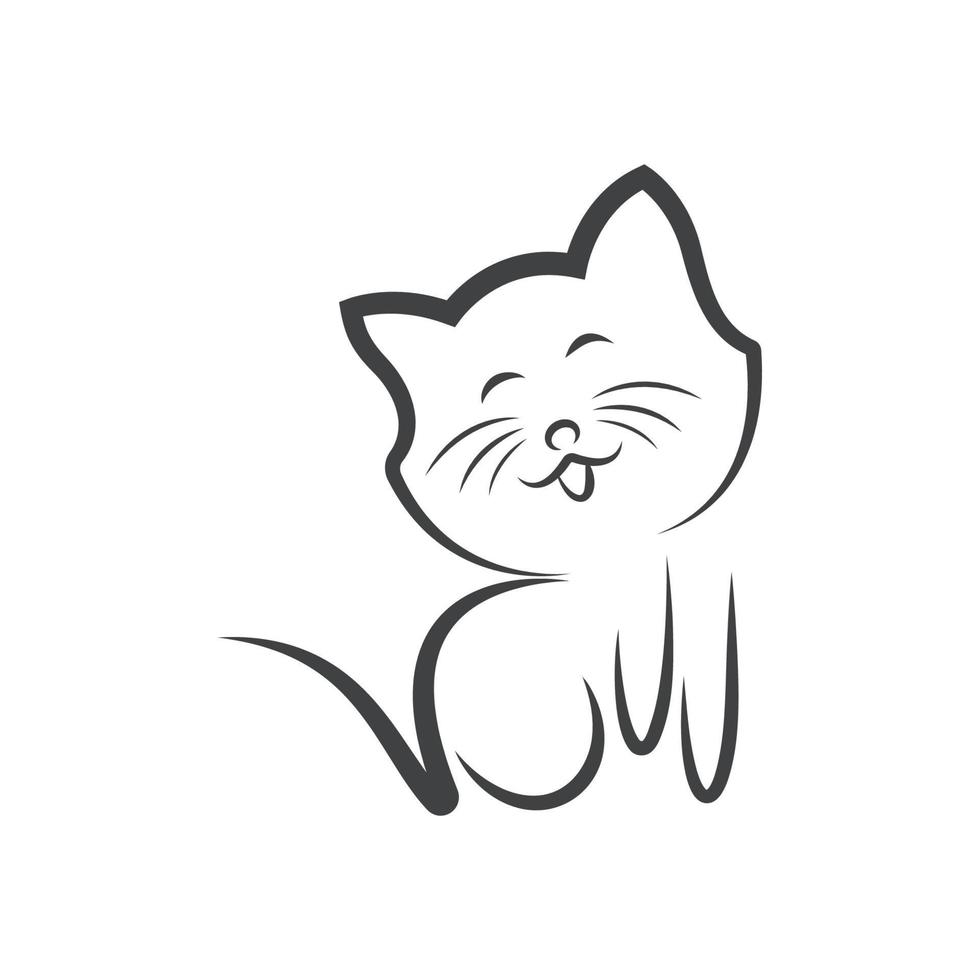 ícone de ilustração do logotipo do gato vetor