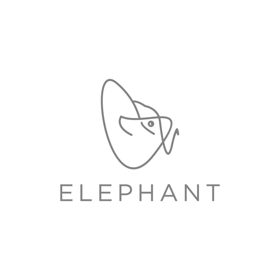 modelo de design de ícone de vetor de logotipo poligonal geométrico de elefante