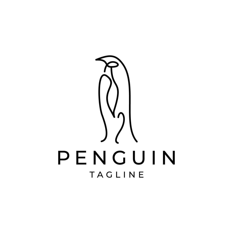 modelo de ícone de design de logotipo de pinguim vetor