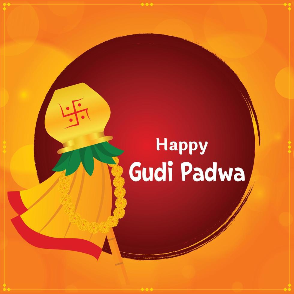 feliz gudi Padwa Maharashtra Novo ano festival vetor ilustração