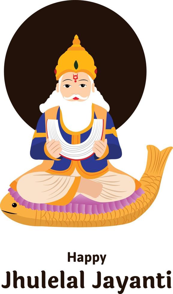 feliz cheti Chand Jayanti jhulelal Jayanti senhor cheti Chand vetor ilustração