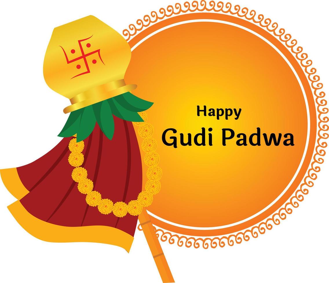 feliz gudi Padwa Maharashtra Novo ano festival vetor ilustração