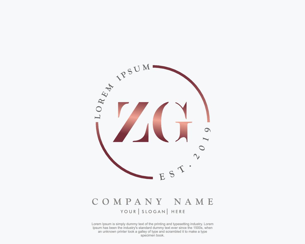 inicial carta zg feminino logotipo beleza monograma e elegante logotipo projeto, caligrafia logotipo do inicial assinatura, casamento, moda, floral e botânico com criativo modelo vetor