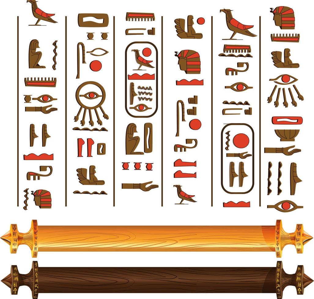 vetor de desenhos animados de rolagem de papiro do antigo egito