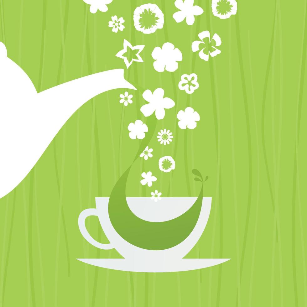 panorama em uma tema verde chá. uma vetor ilustração