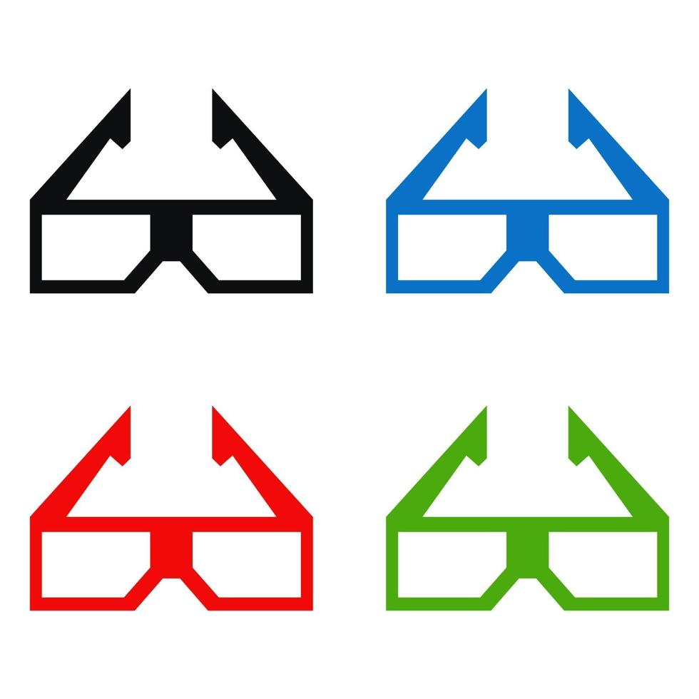 conjunto de óculos de cinema em fundo branco vetor