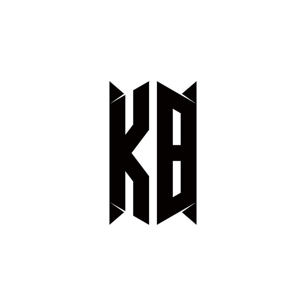 kb logotipo monograma com escudo forma desenhos modelo vetor