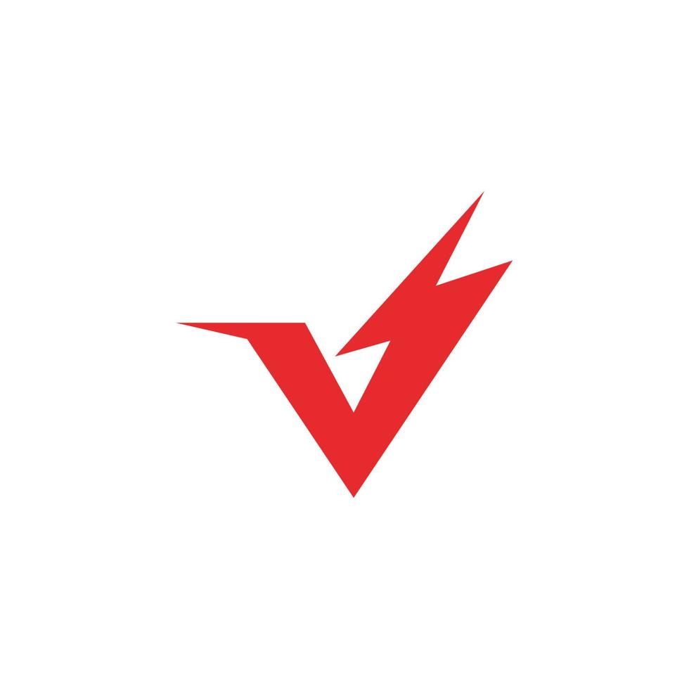 modelo de logotipo v letter lightning vetor