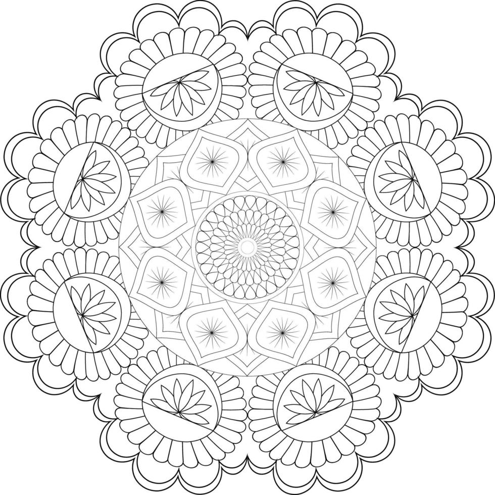 esboço mandala para coloração livro. decorativo volta ornamento. antiestresse terapia padronizar. tecer Projeto. vetor