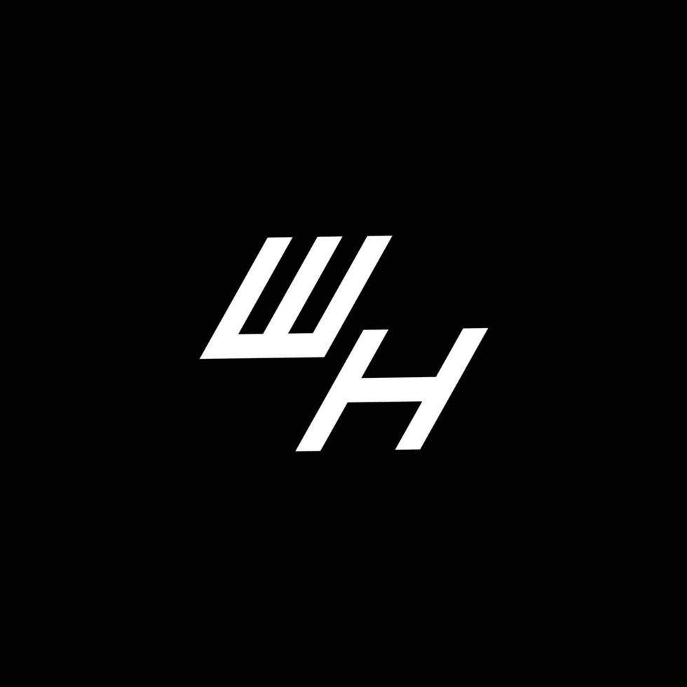 wh logotipo monograma com acima para baixa estilo moderno Projeto modelo vetor