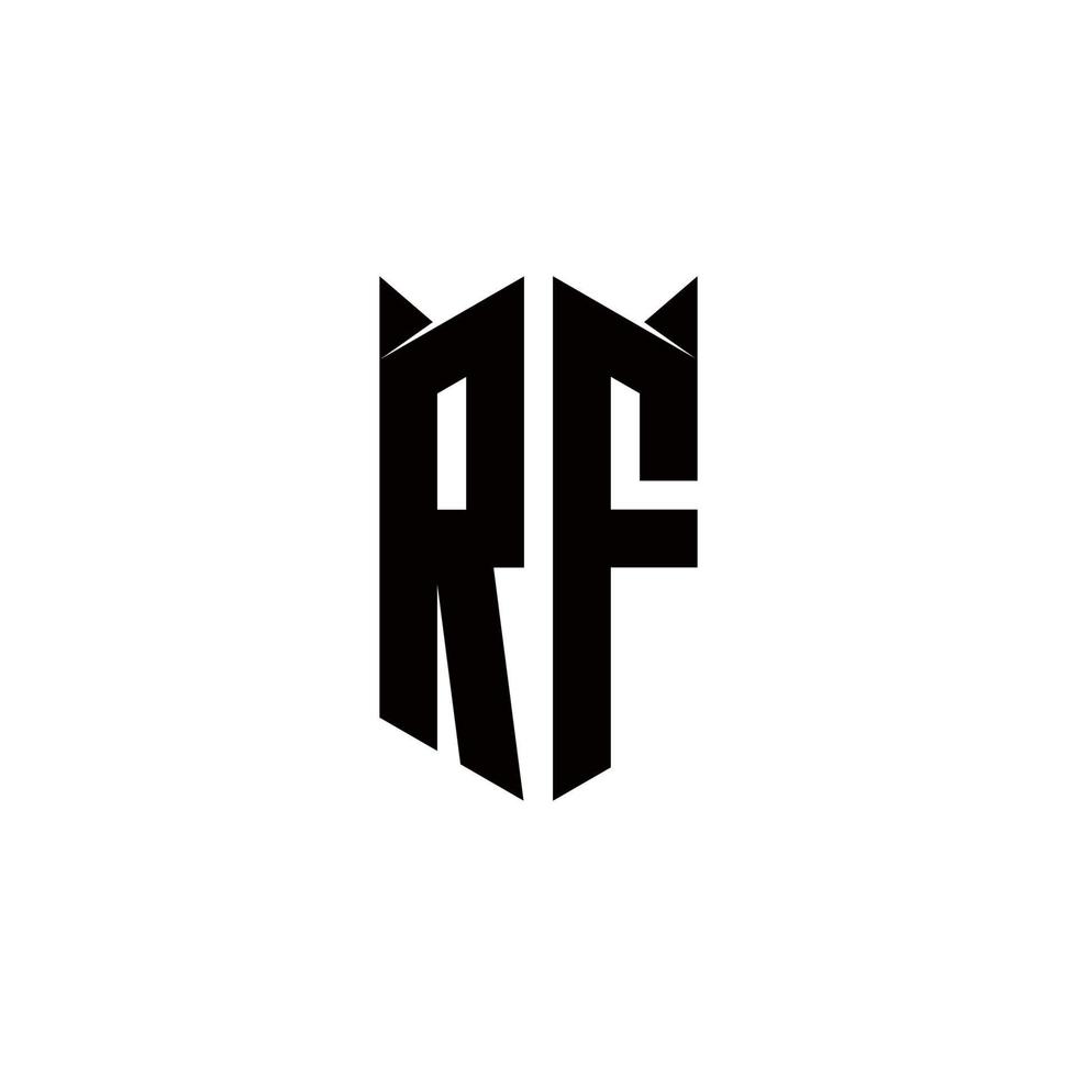 rf logotipo monograma com escudo forma desenhos modelo vetor