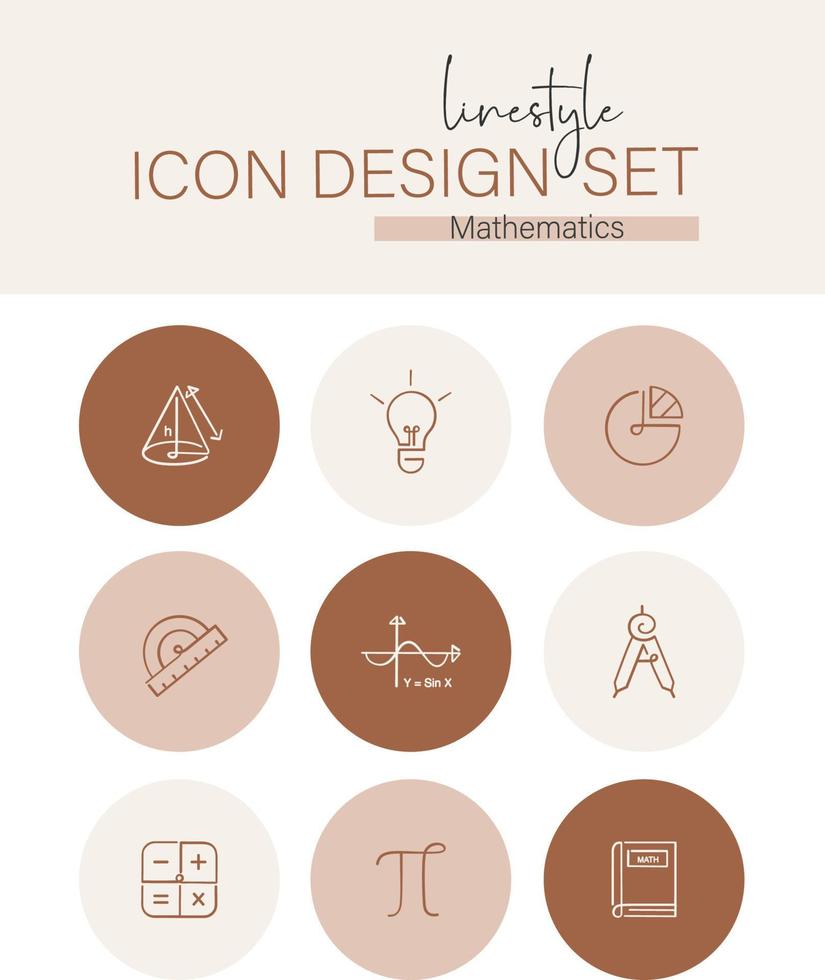 estilo de linha ícone Projeto matemática vetor