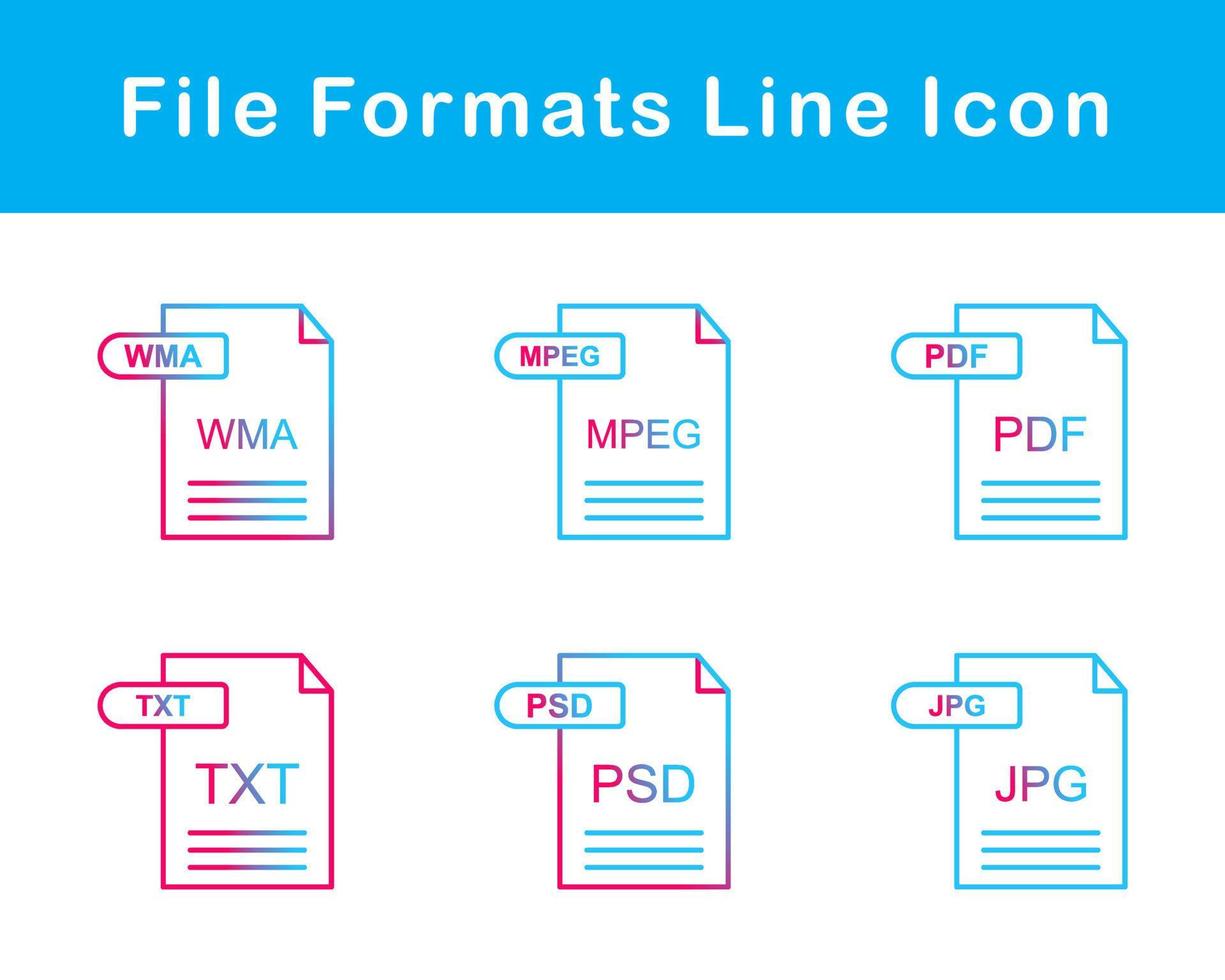 Arquivo formatos vetor ícone conjunto