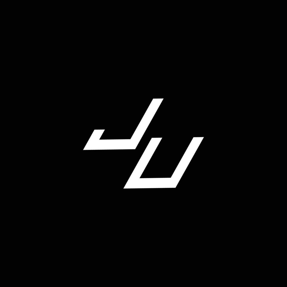 ju logotipo monograma com acima para baixa estilo moderno Projeto modelo vetor