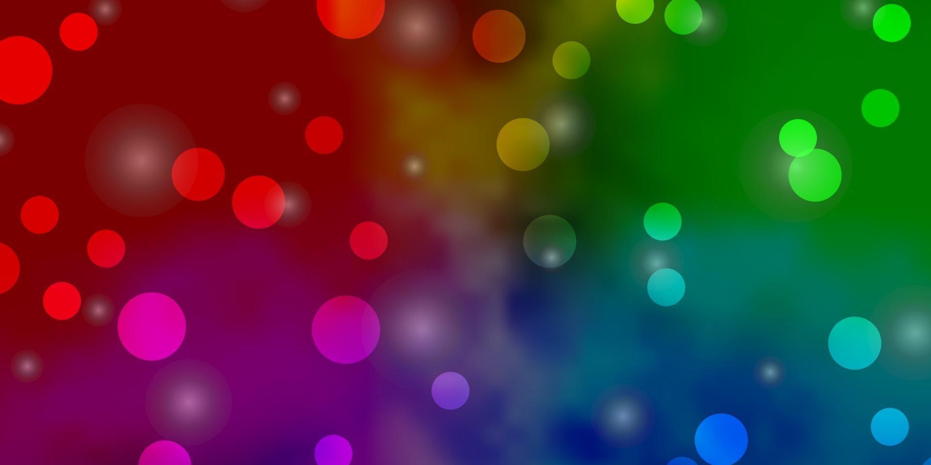 modelo de vetor multicolor de luz com círculos, estrelas.
