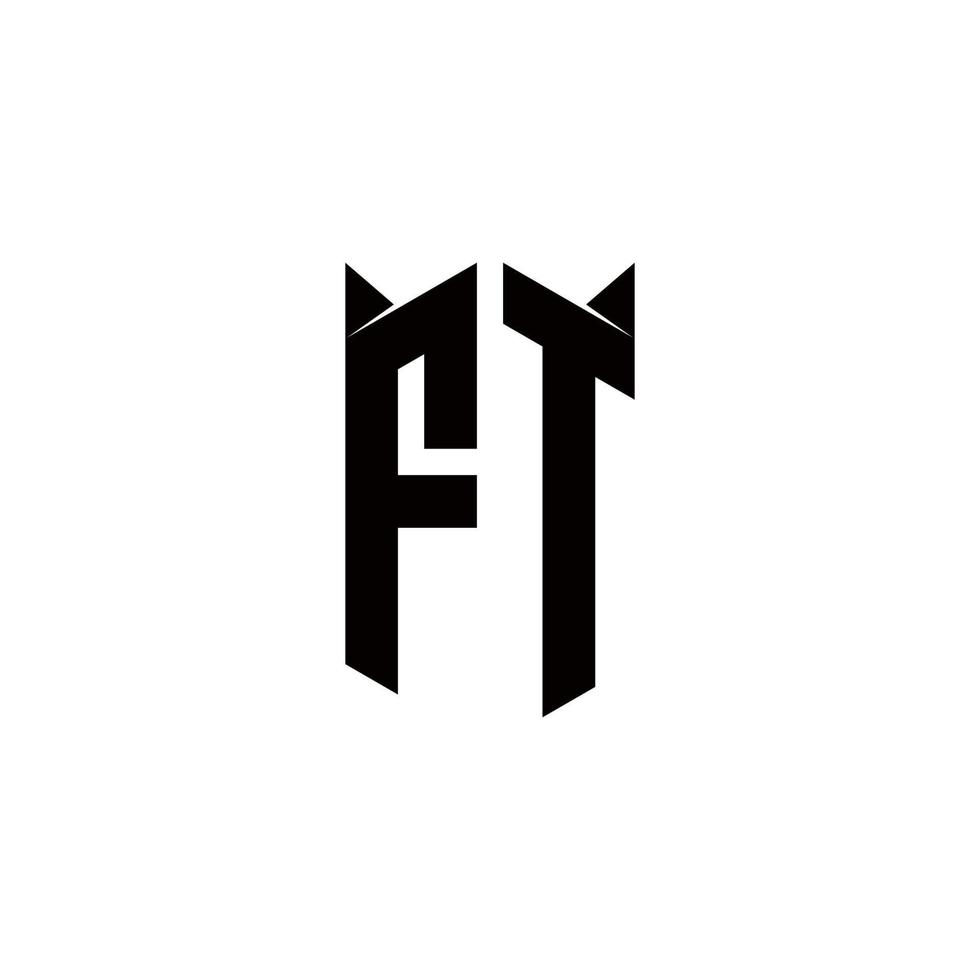 ft logotipo monograma com escudo forma desenhos modelo vetor