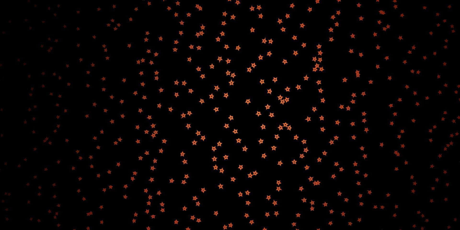 layout de vetor laranja escuro com estrelas brilhantes.