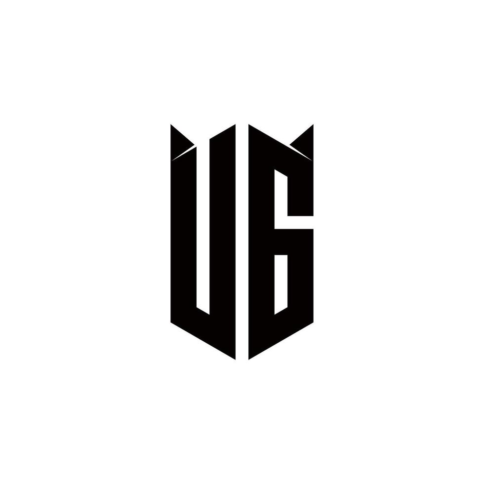 ug logotipo monograma com escudo forma desenhos modelo vetor