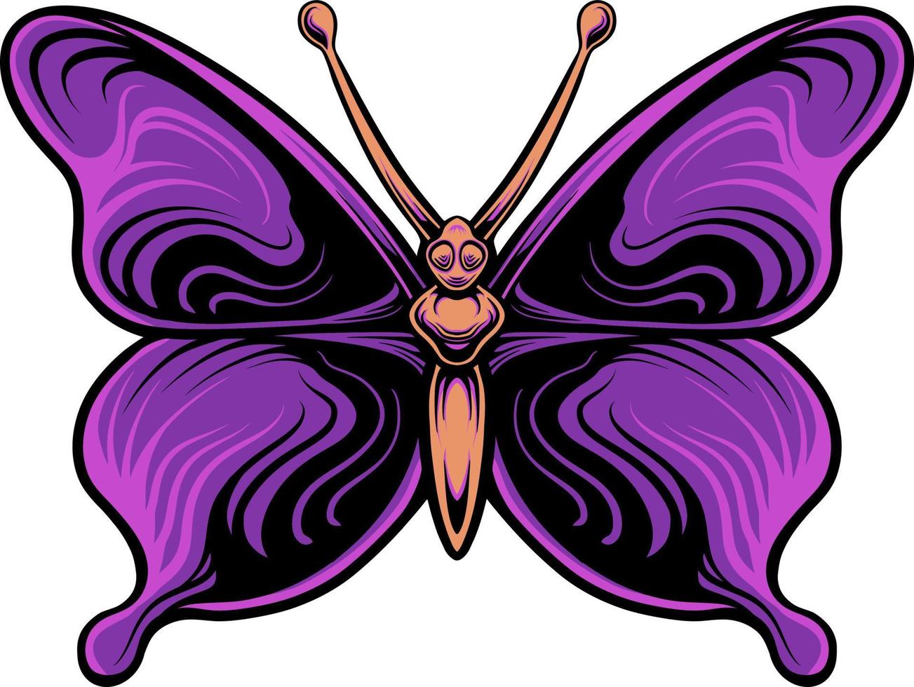 lindo borboleta vetor Projeto para elementos, cor editável